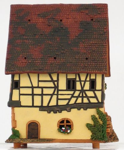 Ceramic Tealight Candle Holder | Room Decoration | Collectible miniature of House in Kaysersberg, Alsace | D315AR* © Midene