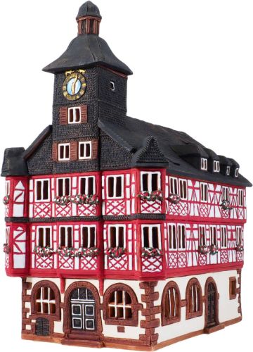 Ceramic Tealight Candle Holder | Room Decoration | Collectible miniature of Heppenheim town hall Germany | E224AR* © Midene