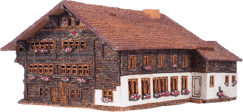 Ceramic Tealight Candle Holder | Room Decoration | Collectible miniature of House in Kandersteg  Bern canton Switzerland | E252AR* © Midene