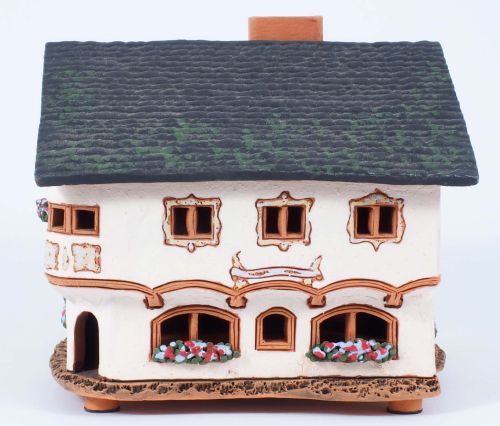 Ceramic Tealight Candle Holder | Room Decoration | Collectible miniature of Schmuckastl House in Seefeld, Austria | C311AR* © Midene