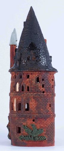 Ceramic Tealight Candle Holder | Room Decoration | Collectible miniature of Holstentor Gate in Lubeck, Germany | C317N © Midene