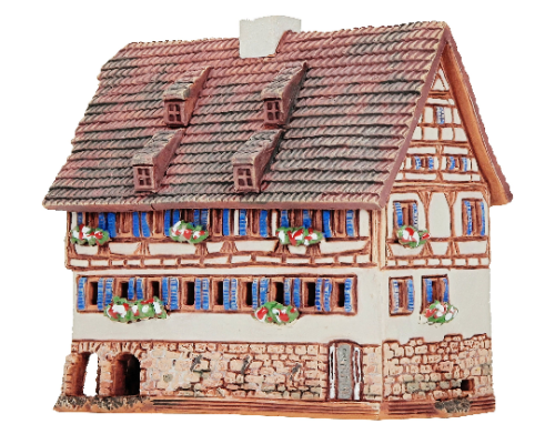 Ceramic Cone Incense Holder | Room Decoration | Collectible miniature of the original Timbered House in Esslingen, Germany | R374 © Midene
