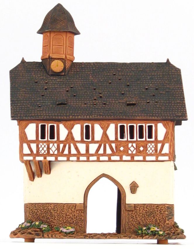 Room Decoration Collectible miniature replica of Old Thatch Tavern Ceramic Tealight Candle Holder B290 \u2122 Midene