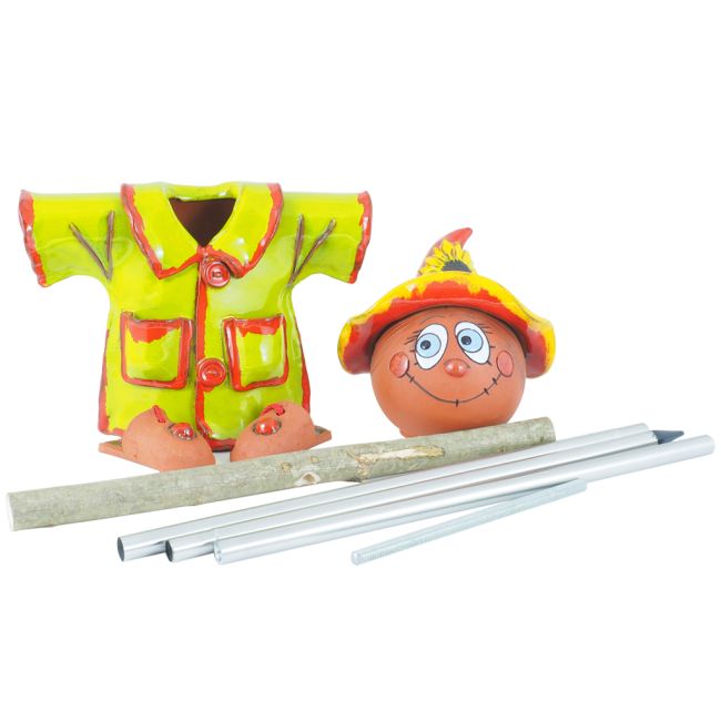 Ceramic garden decoration - Green Scarecrow GKW22G Set