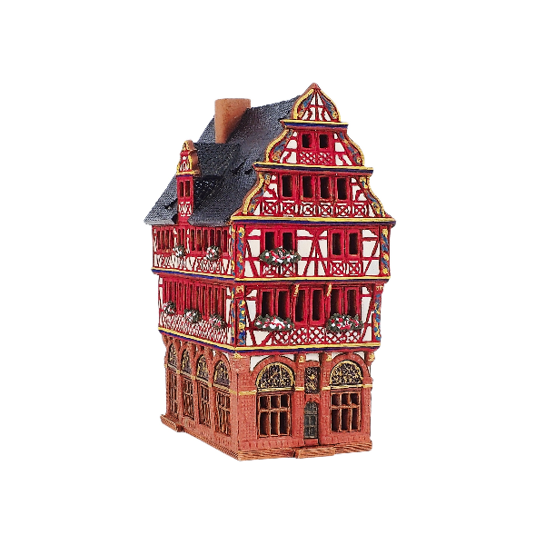 Midene Ceramic house Tea light Candle Holder Handmade Hand painted miniature house replica of Wurfelzwerg house in Esslingen C403 Tiny House