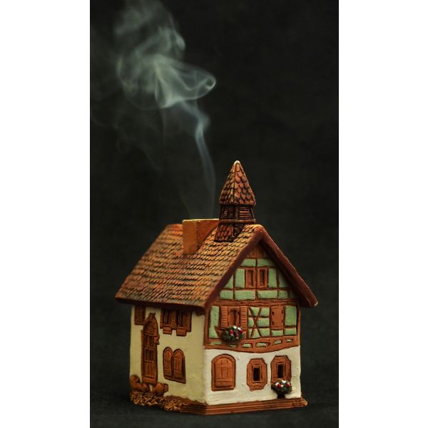 Ceramic Cone Incense Burner A Schweitzer's house in France 11 cm © Midene