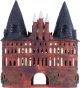 Ceramic Tealight Candle Holder | Room Decoration | Collectible miniature of Holstentor Gate in Lubeck, Germany | C317N © Midene