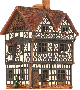 Ceramic Tealight Candle Holder | Room Decoration | Collectible miniature of Garrick Inn House in Stradford, GB | D336AR* Midene