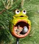 Handcrafted Ceramic Bird Feeder - Frog - Frostproof Garden Stake