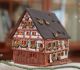Ceramic house tea light holder Schiefes Haus in Ulm, Germany, 12 cm 