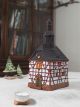 Midene Ceramic house, Tea light Candle Holder, Home decor, Handmade clay miniature house, replica of historic Church in Vogelsberg, Dirlammen Fachwerkkirche in Germany
