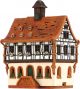 Ceramic Tealight Candle Holder | Room Decoration | Collectible miniature of Town Hall in Bad Vilbel, Germany | C255AR* © Midene