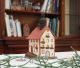 Midene Ceramic house Tea light Candle Holder Handmade Home decor Collectible clay miniature house replica of Old Town Hall in Schlitz