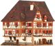 Ceramic Tealight Candle Holder | Room Decoration | Collectible miniature of Hotel Schnogaloch, Obernai, Alsace | D314AR* © Midene