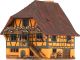 Ceramic Tealight Candle Holder | Room Decoration | Collectible miniature of Half timbered house, Kaysersberg, France | D370AR* © Midene