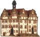 Ceramic Tealight Candle Holder | Room Decoration | Collectible miniature of Bad Hersfeld town hall Germany | F216AR* © Midene