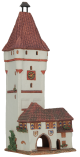 Ceramic Tealight Candle Holder | Room Decoration | Collectible miniature of Ulmer Gate in Biberach, Germany | C401N © Midene