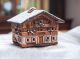 Handmade Ceramic tealight holder or cone incense burner: miniature house from Tirol, Italy