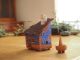 Handcrafted Ceramic House Incense Holder: Collectible Miniature Art