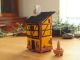 Handcrafted Ceramic Cone Incense Holder - Collectible Miniature House in Prague
