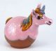 Ceramic Statue Unicorn Garden Stake H17cm-Pink